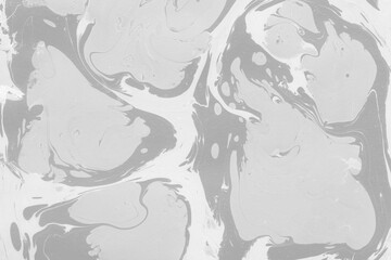 White marble ink texture on watercolor paper background. Marble gray stone image. Bath bomb effect. Psychedelic biomorphic art.
