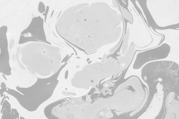 Fototapeta premium White marble ink texture on watercolor paper background. Marble gray stone image. Bath bomb effect. Psychedelic biomorphic art. 