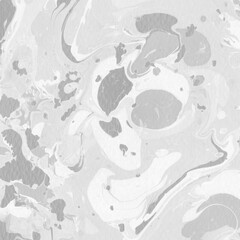 White marble ink texture on watercolor paper background. Marble gray stone image. Bath bomb effect. Psychedelic biomorphic art.
