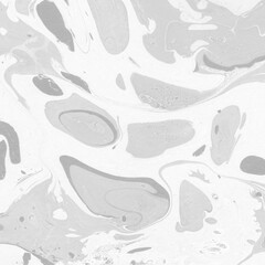 White marble ink texture on watercolor paper background. Marble gray stone image. Bath bomb effect. Psychedelic biomorphic art.
