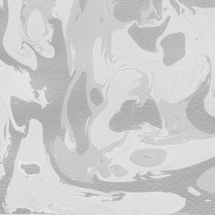 White marble ink texture on watercolor paper background. Marble gray stone image. Bath bomb effect. Psychedelic biomorphic art.