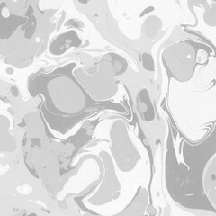 White marble ink texture on watercolor paper background. Marble gray stone image. Bath bomb effect. Psychedelic biomorphic art.