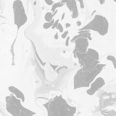 White marble ink texture on watercolor paper background. Marble gray stone image. Bath bomb effect. Psychedelic biomorphic art.