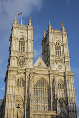 Fototapeta na wymiar Westminster Abbey (The Collegiate Church of St Peter at Westminster) - Gothic church in City of Westminster, London. Westminster is traditional place of coronation and burial site for English monarchs