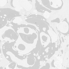 White marble ink texture on watercolor paper background. Marble gray stone image. Bath bomb effect. Psychedelic biomorphic art.
