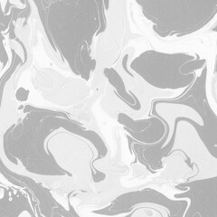 White marble ink texture on watercolor paper background. Marble gray stone image. Bath bomb effect. Psychedelic biomorphic art.