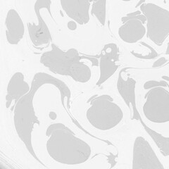 White marble ink texture on watercolor paper background. Marble gray stone image. Bath bomb effect. Psychedelic biomorphic art.