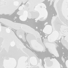 Naklejka premium White marble ink texture on watercolor paper background. Marble gray stone image. Bath bomb effect. Psychedelic biomorphic art.
