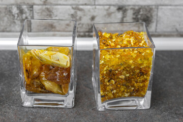 Beautiful stones of raw amber for making souvenirs and bijouterie