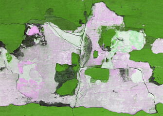 Old crack green wall texture background