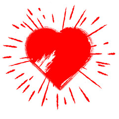 Heart Shapes and burst for your design.  Valentine's Day signs. Vector illustration.