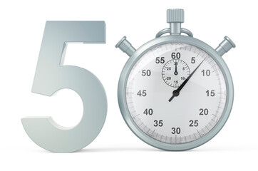 50 number with stopwatch. 3D rendering