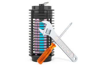 Service and repair of lamp mosquito electric insect killer, 3D rendering