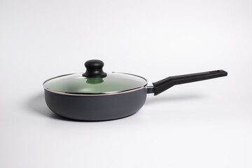 green grill pan isolated on a white background