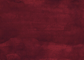 Watercolor deep red background painting, vintage elegant texture. Old watercolour dark maroon backdrop. Stains on paper.