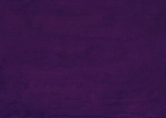 Watercolor grunge dark royal purple background texture. Aquarelle abstract deep violet backdrop. Stains on paper