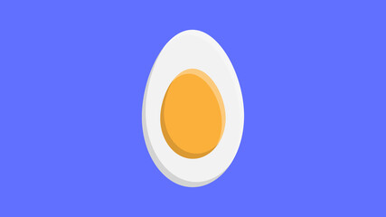 Boiled egg design illustration isolated on blue background
