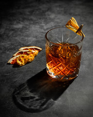 glass of negroni cocktail