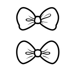 Bow for girls outline for coloring on a white background