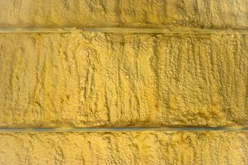 Yellow fire foam on the ceiling in the building