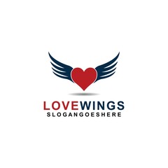 Love wings Logo Template design vector