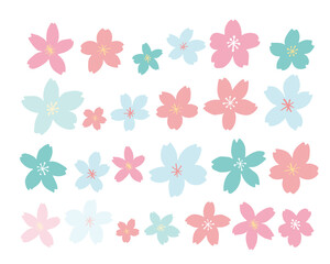 Fototapeta na wymiar 春の桜ベクターセット　Cherry blossom illustration for spring 