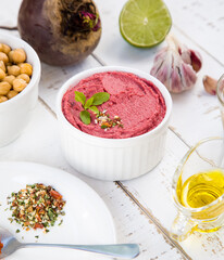 Hummus de Beterraba Grão de Bico Homus