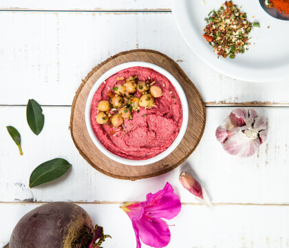 Hummus de Beterraba Gr&atilde;o de Bico Homus