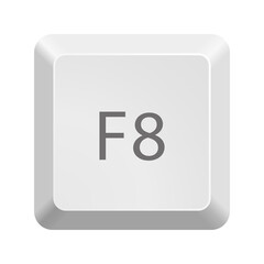 Button with F8 symbol . Icon Vector Illustration.