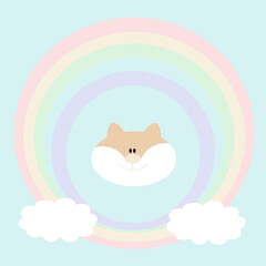 regenbogen cuddles Pepe fuchs pastel blau kinderzimmer tapete buch hintergrund süß und fröhlich