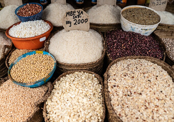 Grains at an African market