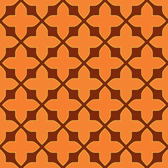 Seamless abstract pattern on Arabic themes. Geometric shapes on a brown background, vector illustration