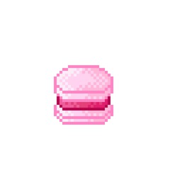 Macaron pixel art. Macaron cartoon. Vector illustration.