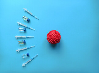 Virus covid-19. Vaccination and injections against the epidemic