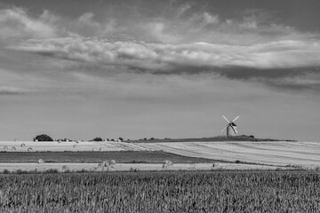 windmill in france near mount saint michel