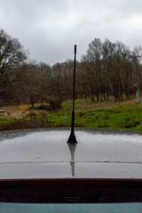 Car trip on rainy day