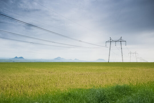 Power line supports. Electricity transmission