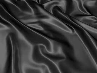 Abstract background luxury cloth. Smooth elegant black silk or satin