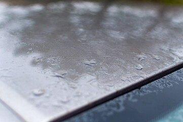 Car trip on rainy day