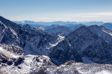 On the snow-covered Stubai Glacier in the sunshine