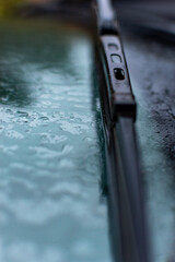 Car trip on rainy day