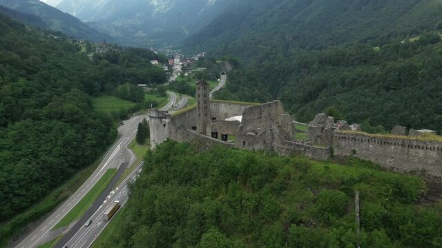 Mesocco Castle in the Swiss Alps