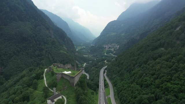 Mesocco Castle in the Swiss Alps