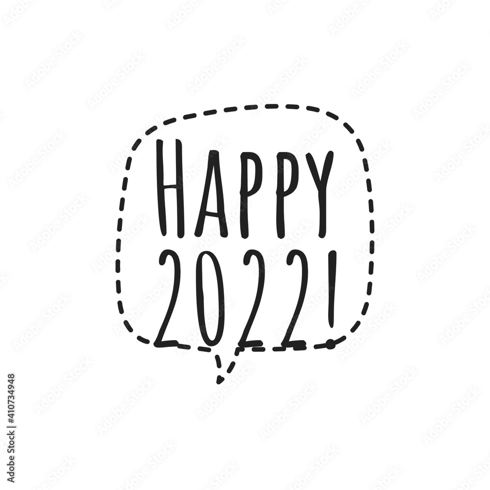 Sticker ''Happy 2022'' Lettering