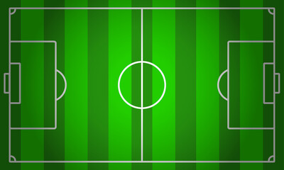 soccer field view vector illustration. in green and white color
