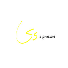 SS initial handwritten calligraphy, for monogram and logo