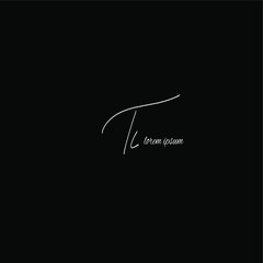 TC initial handwritten calligraphy, for monogram and logo