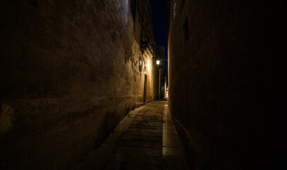 street in the old town Mdina, Malta