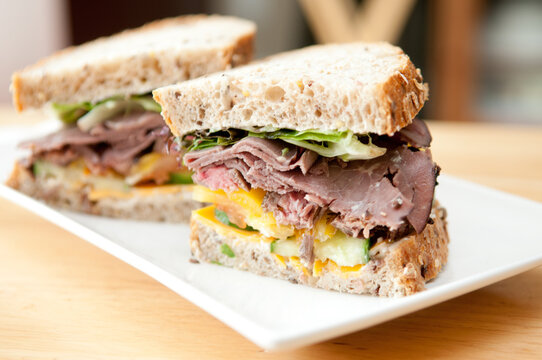 Roast Beef On Cracked Whole Wheat Bread