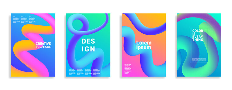 Minimal abstract gradient covers. Geometric future template for flyer, poster, brochure and invitation. Minimalistic colorful cover.